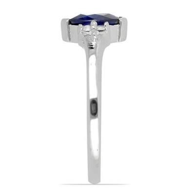 BUY 925 SILVER NATURAL BLUE SAPPHIRE GEMSTONE RING